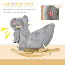 Cavallo a Dondolo per Bambini in Legno e Peluche Koala Grigio-4