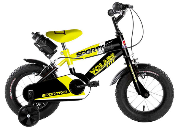 Bicicletta per Bambino 12" 2 Freni Sportivo Giallo Neon e Nero prezzo