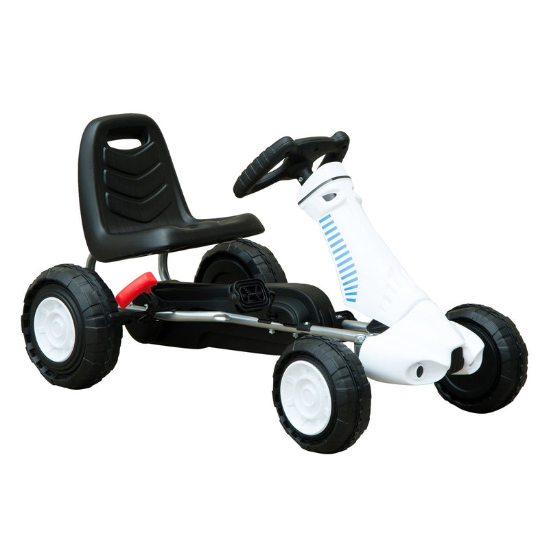 Go-Kart a Pedali per Bambini Bianco e Nero -1