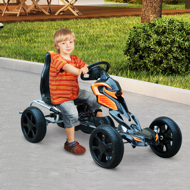 Go-Kart a Pedali per Bambini Arancione e Nero -10