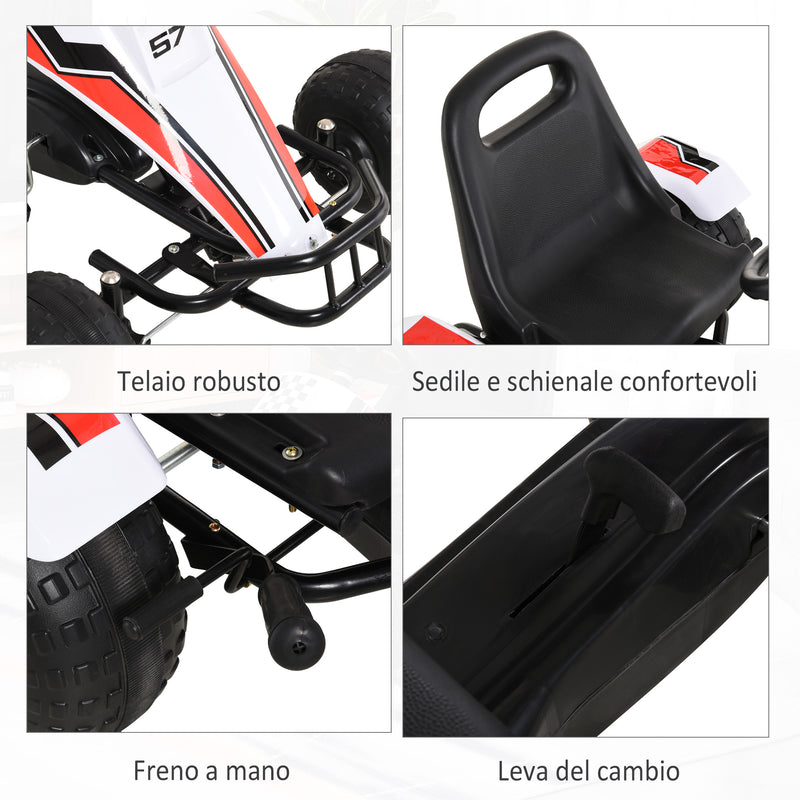 Go-Kart a Pedale per Bambini 104x66x57 cm  Bianco-8