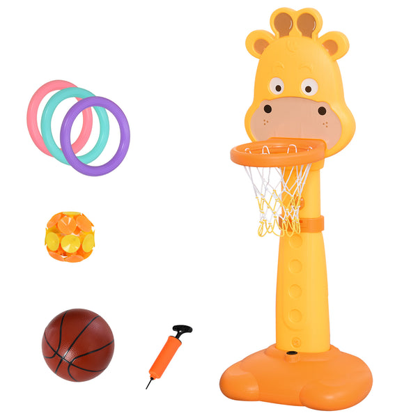 sconto Basketballkorb für Kinder von Giraffe mit gelben und orangefarbenen Accessoires