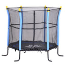 Trampolino Tappeto Elastico per Bambini Ø155x122.5 cm con Rete di Sicurezza Nero e Blu -1