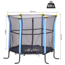 Trampolino Tappeto Elastico per Bambini Ø155x122.5 cm con Rete di Sicurezza Nero e Blu -3