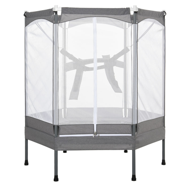 Trampolino Tappeto Elastico per Bambini 150x133x168 cm  Grigio Chiao-1