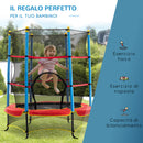 Trampolino Tappeto Elastico Ø165x162 cm per Bambini in Acciaio Tappeto in Poliestere-7