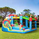 Castello Giostra Gonfiabile 390x300x197 cm con Scivolo Trampolino e Piscina Multicolore-2