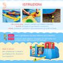 Castello Giostra Gonfiabile 390x300x197 cm con Scivolo Trampolino e Piscina Multicolore-6