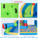 Castello Giostra Gonfiabile 390x300x197 cm con Scivolo Trampolino e Piscina Multicolore-7