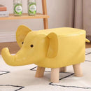 Sgabello Poggiapiedi Basso per Bambini a Forma di Elefante Pouf Senape-1