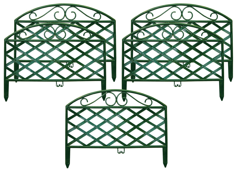 Set 5 Recinzioni Ornamentale per Giardino 46x35 cm in Plastica Rama-1