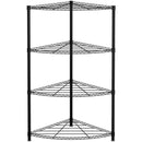 Scaffale Angolare 4 Ripiani 44x44x117 cm in Metallo Ford Nero-1