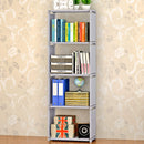 Libreria 5 Ripiani 52x31x144 cm in Metallo e Tessuto TNT Joy Silver/Grigio-2