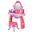 Postazione Trucco Specchiera Giocattolo per Bambini con Sgabello   Rosa-1