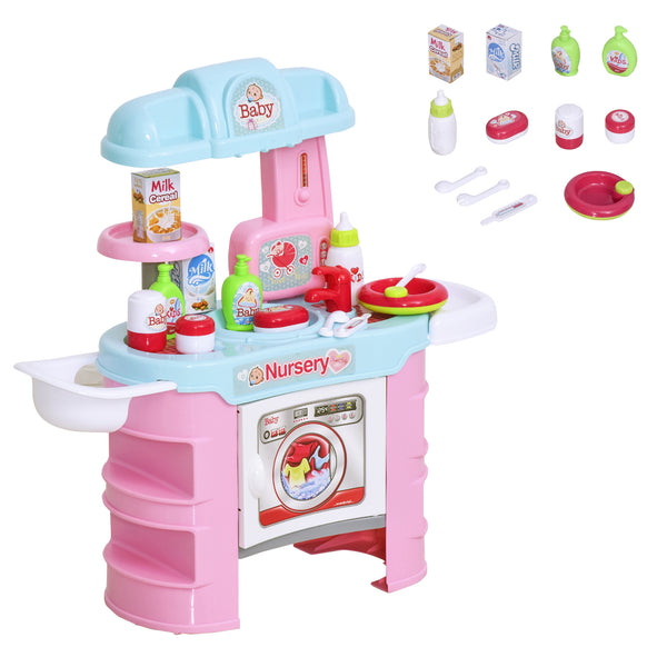 Spielzeug-Badestation für Kinder mit 25 blauen und rosa Accessoires prezzo