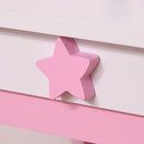 Specchiera Giocattolo per Bambini con Sgabello in MDF Rosa e Bianco-10