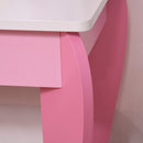 Specchiera Giocattolo per Bambini con Sgabello in MDF Rosa e Bianco-8