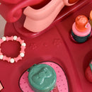 Postazione Trucco Specchiera Giocattolo per Bambini con Specchio e Accessori Rosa-8