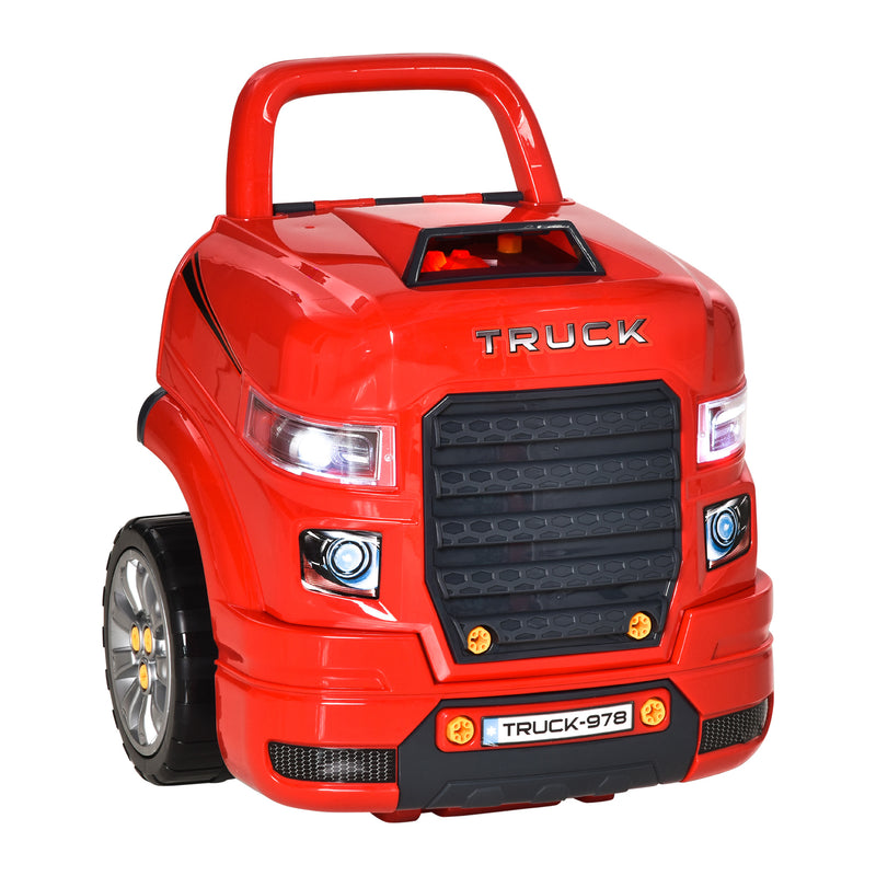 Officina Camion Giocattolo per Bambini 40x39x47 cm con 61 Accessori Rosso-1