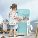 Cucina Giocattolo per Bambini 65x29x81 cm con Luci e Utensili in MDF e PP Azzurra-2