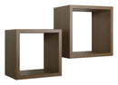 Set 2 Mensole Cubo da Parete Quadrato in Fibra di Legno Q-Bis Maxi Rovere Tabacco-1