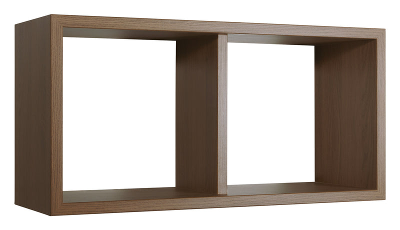 Mensola Rettangolare 2 Scomparti da Parete 70x30x23,7 cm in Fibra di Legno Morgana Maxi Rovere Tabacco-1