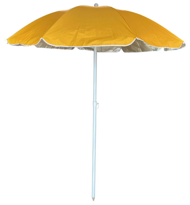 Ombrellone da Mare Ø180 cm in Acciaio e Nylon Giallo-1