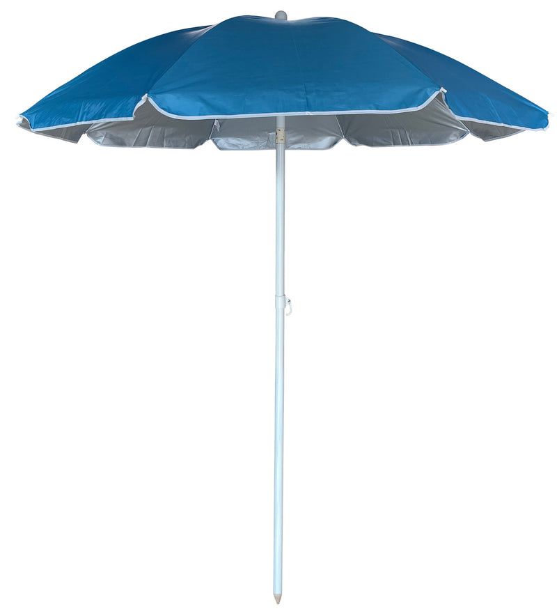 Ombrellone da Mare Ø180 cm in Acciaio e Nylon Blu-1