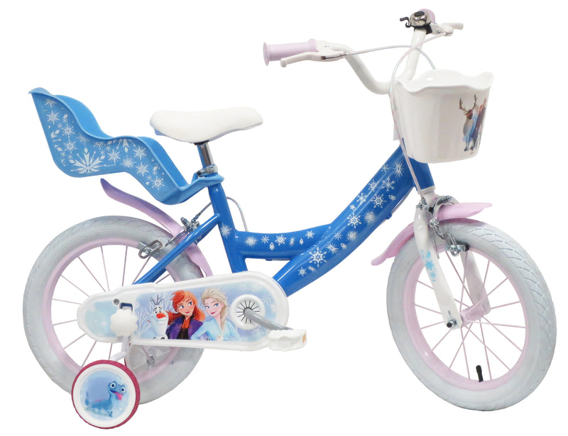 Bicicletta per Bambina 16" 2 Freni Disney Frozen Azzurra-1