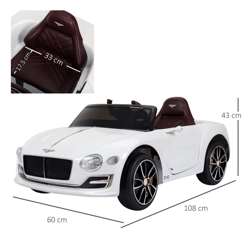 Macchina Elettrica per Bambini 6V Bentley Bianca-3