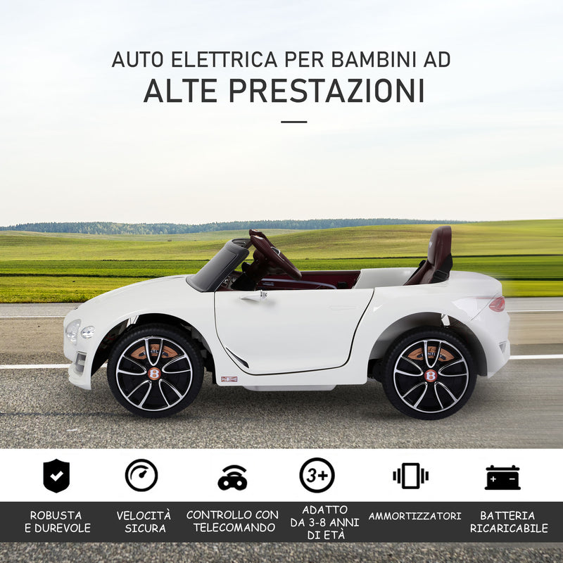 Macchina Elettrica per Bambini 6V Bentley Bianca-4