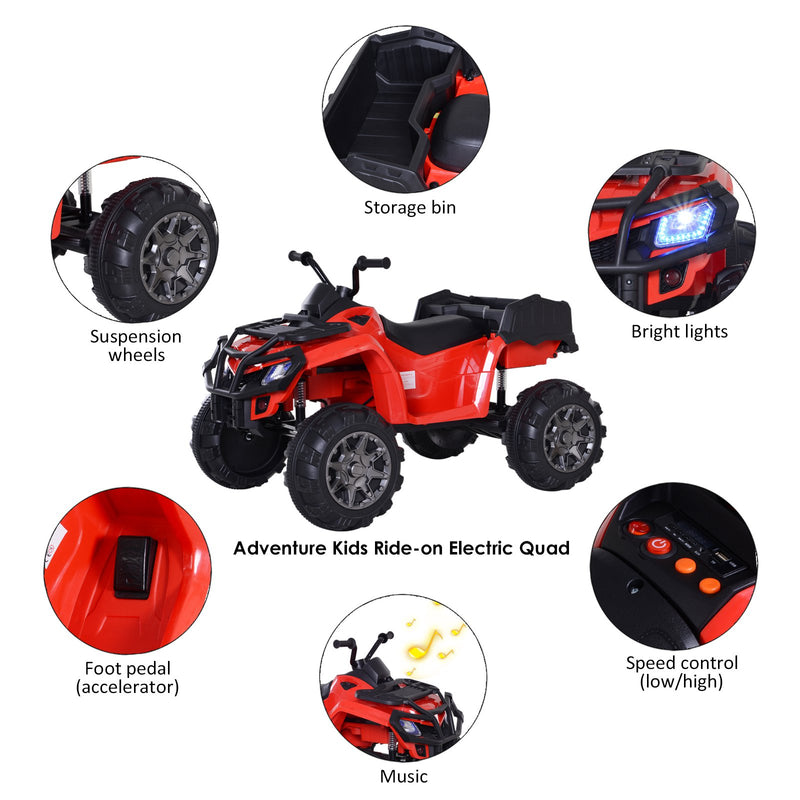 Quad Elettrico per Bambini 12V Rosso-5