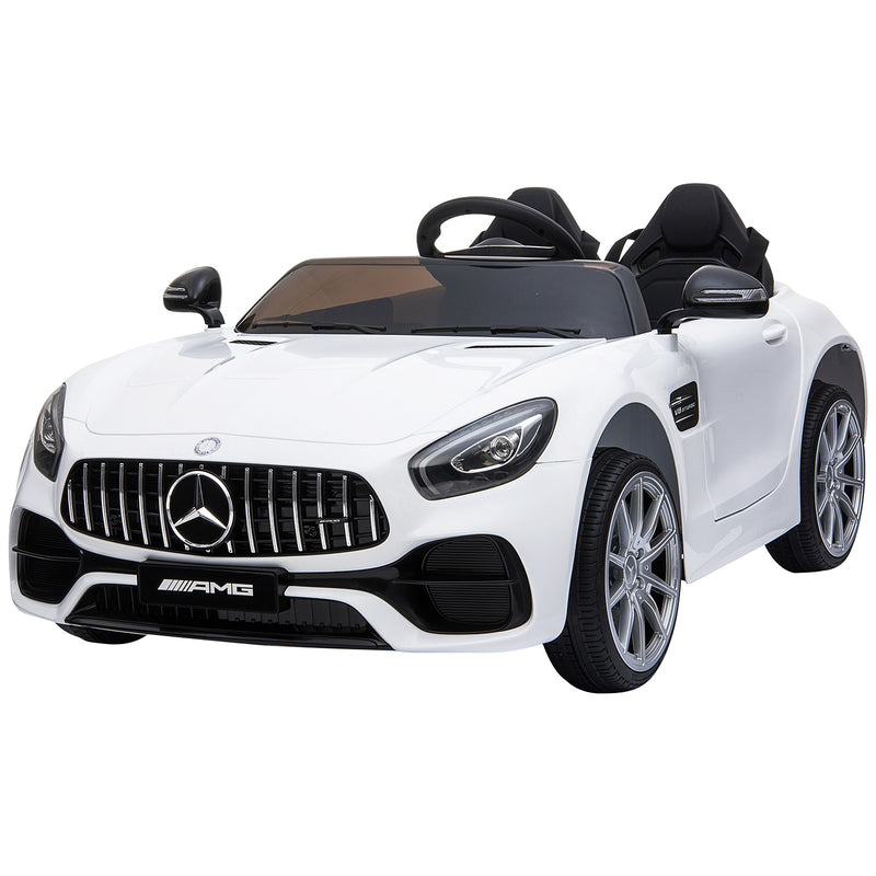 Macchina Elettrica per Bambini 2 Posti 12V Mercedes GTR AMG Bianca-1