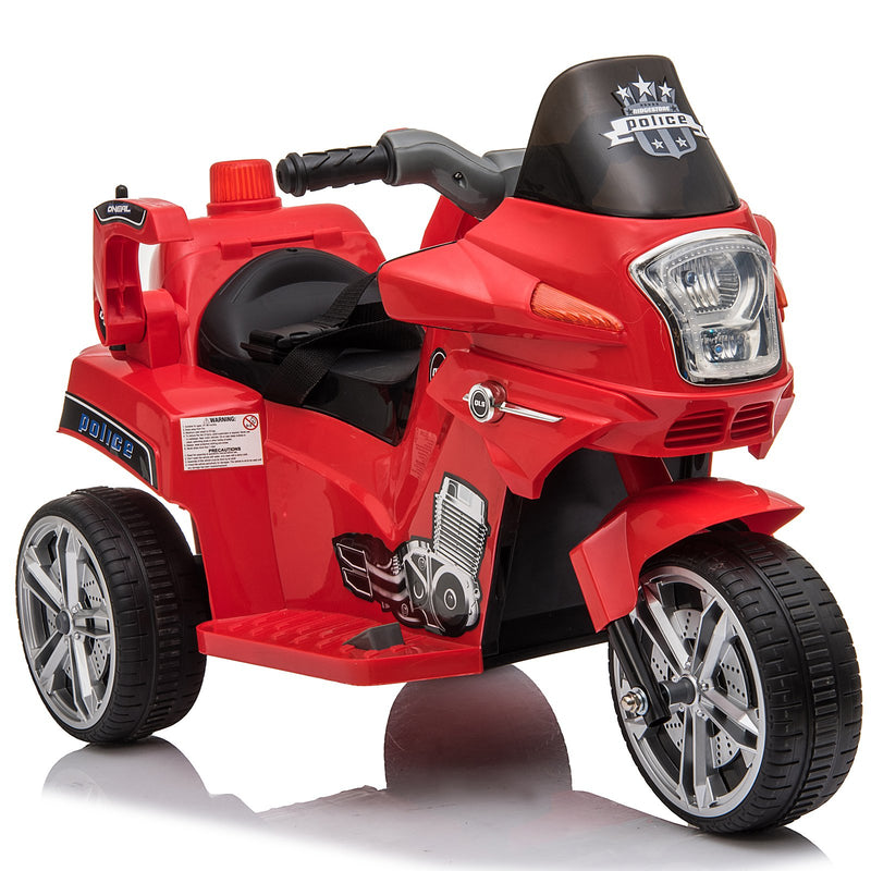 Moto Elettrica Polizia per Bambini 6V  Police Rossa-1