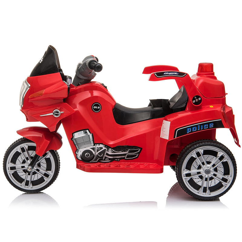 Moto Elettrica Polizia per Bambini 6V  Police Rossa-5