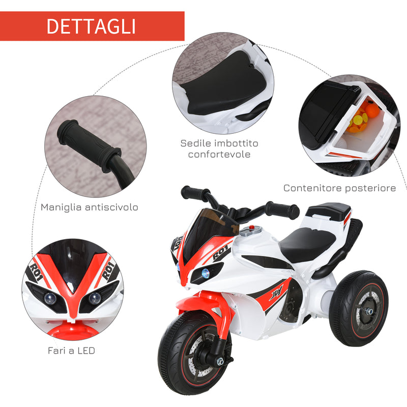 Moto Cavalcabile per Bambini   Bianco e Rosso-5