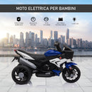 Moto Elettrica per Bambini 6V 3 Ruote Nera e Blu-4