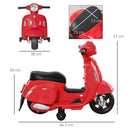 Piaggio Mini Vespa GTS Elettrica 6V  per Bambini Rossa-3