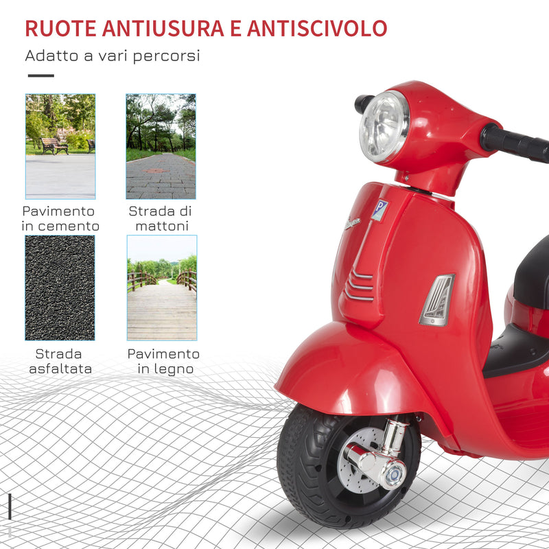 Piaggio Mini Vespa GTS Elettrica 6V  per Bambini Rossa-5