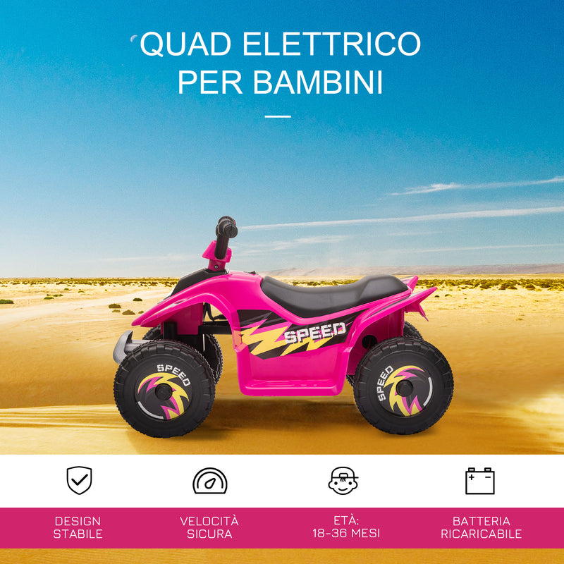 Mini Quad Elettrico per Bambini 6V Rosa-4