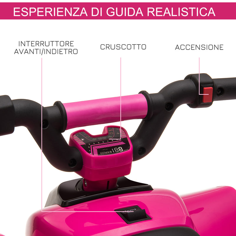 Mini Quad Elettrico per Bambini 6V Rosa-5