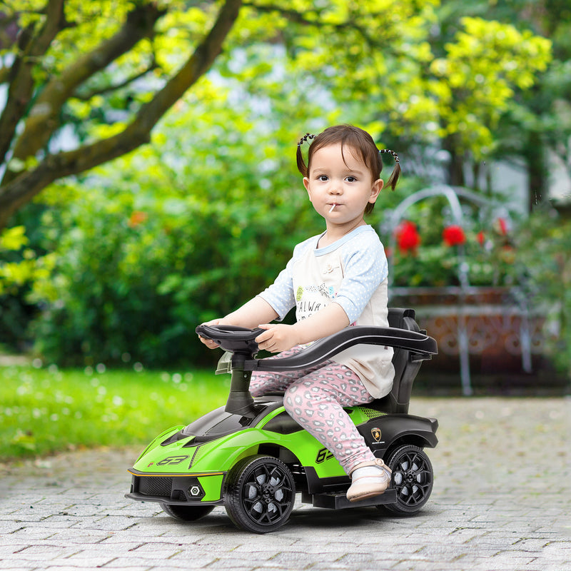 Auto Macchina Cavalcabile per Bambini con Maniglione Lamborghini Verde-2