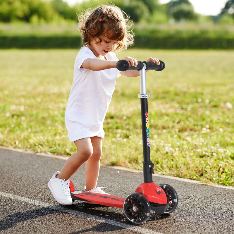 Monopattino per Bambini con 3 Ruote in Alluminio Fluo e Freno Rosso -3