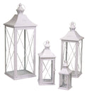 Set 4 Lanterne in Metallo bianco quadro-1