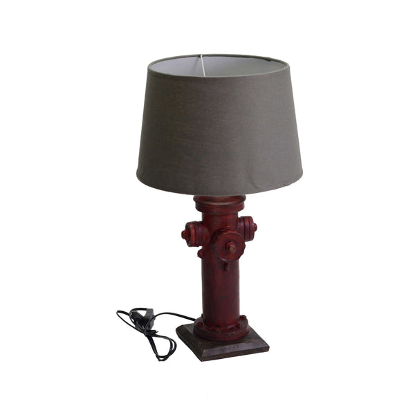 Lampe aus Holz und Harz hat grauen Hydranten cm Ø30xh55 acquista