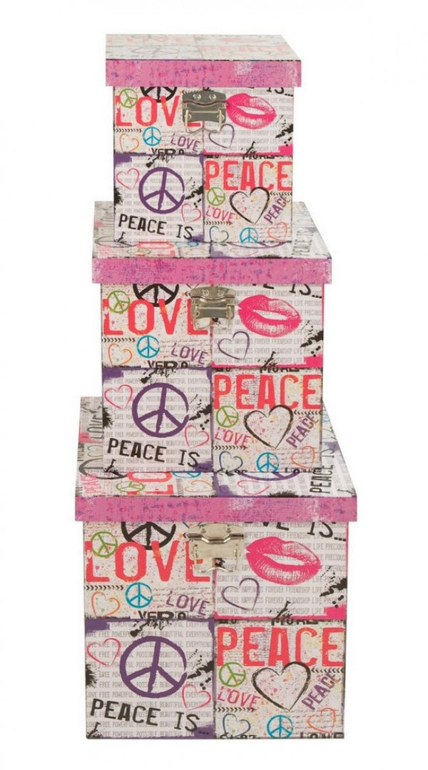 prezzo Set mit 3 quadratischen Peace 136-Boxen aus MDF