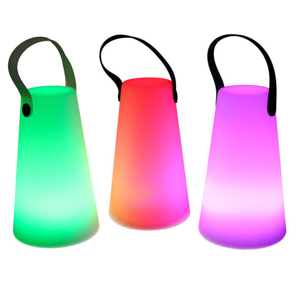 sconto Lampe 12 Led Multicolor Ø12x20 cm Bluethoot aus weißem Polyethylen