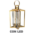 Lanterna con Led in Metallo stella oro cm 27,5x27,5xh42/48-1