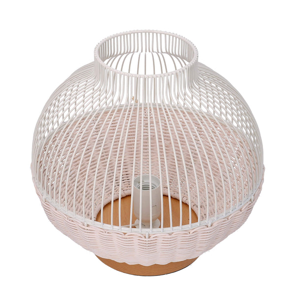 Lampe aus weißem Rattan mit Sockel Ø30,5xh29,5 cm prezzo