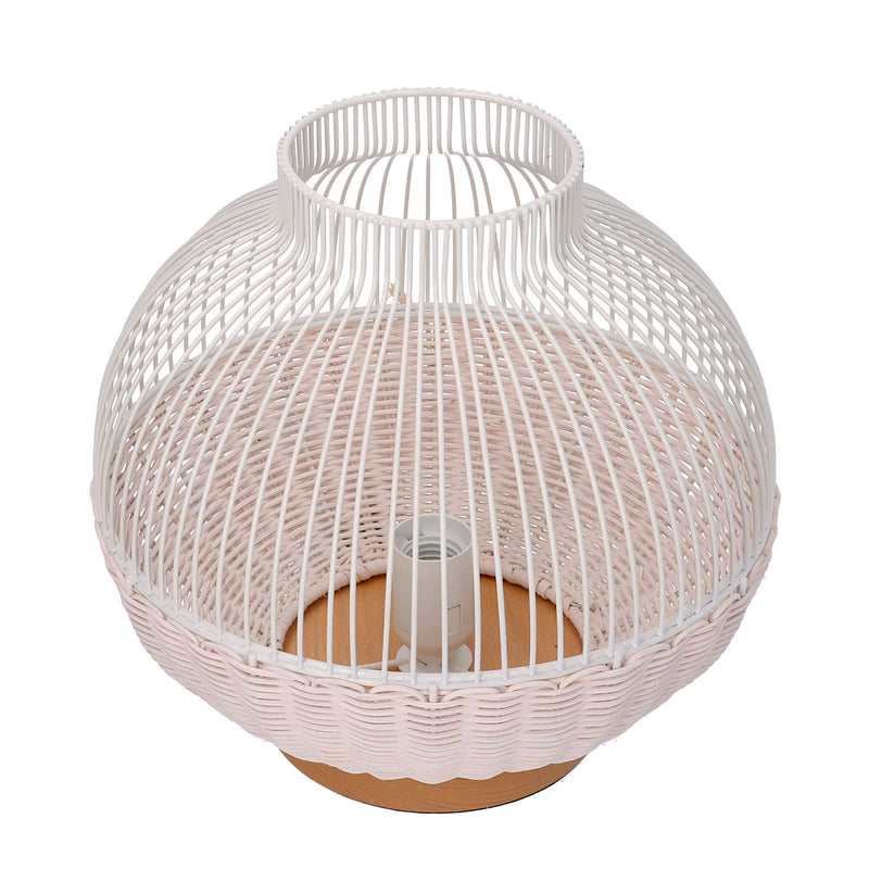 Lampada in rattan bianco con attacco cm Ø30,5xh29,5-1